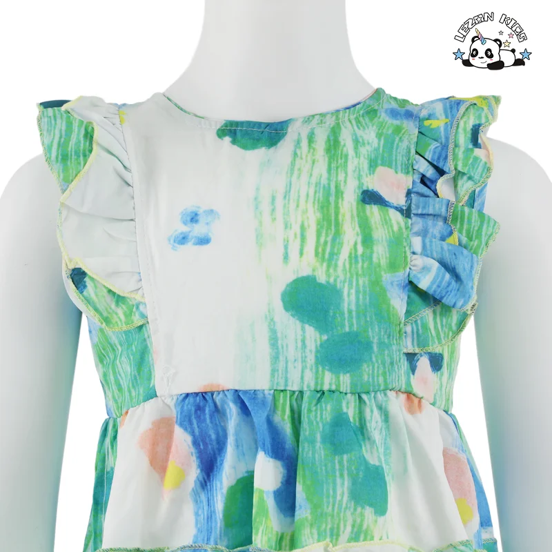 LEZONKIDS - Flower Girls' Dresses Beach Sea Holiday Wear Casual Girls Clothing Cotton Sweet Cute Kids Dresses for Girls